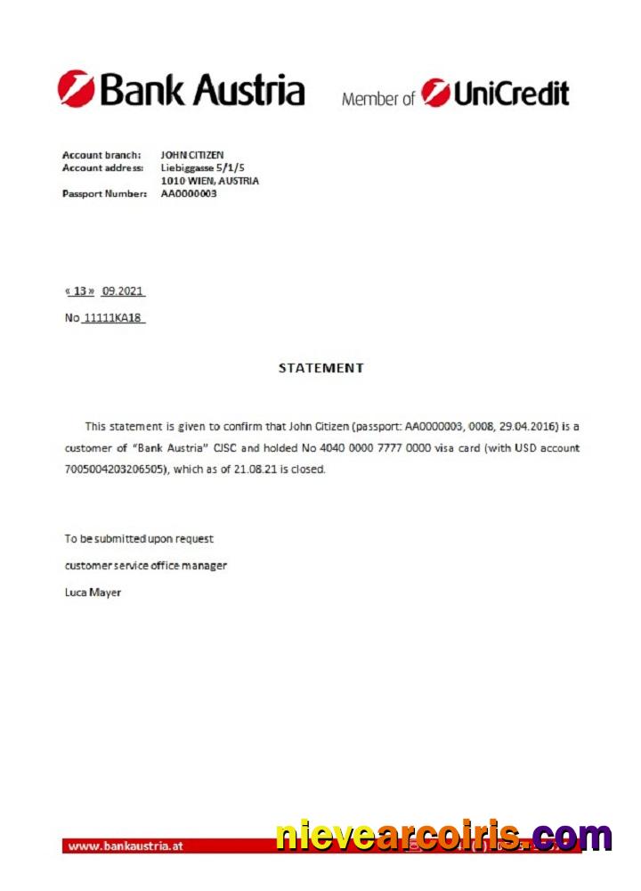 Austria Bank Austria closure reference